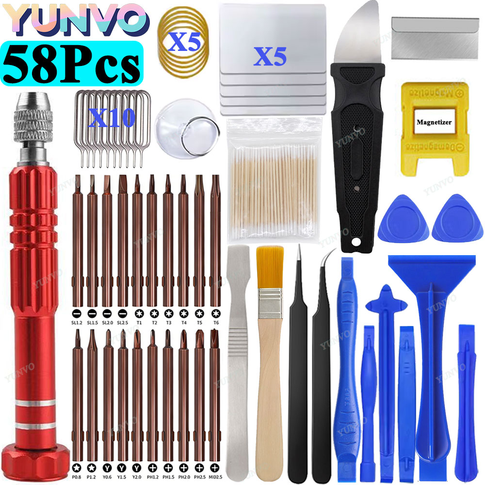 58 in 1 정밀 드라이버 세트 전문 수리 키트 분해 - Phone Opening Tool 리뷰 및 가격